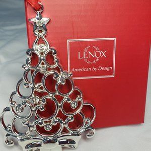 LENOX Sparkle & Scroll Clear Crystal TREE Ornament